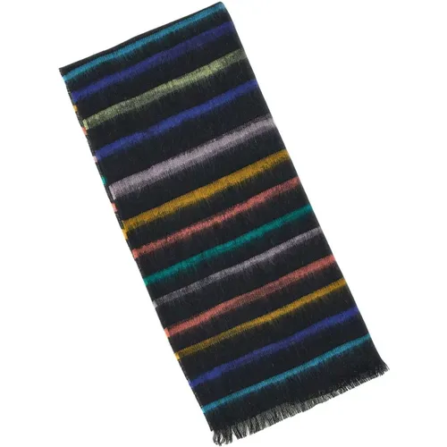 Multicoloured Edges Wool Blend Embroidered Scarf , male, Sizes: ONE SIZE - Paul Smith - Modalova