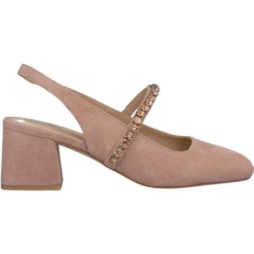 Rhinestone Strap Heel Shoe , female, Sizes: 7 UK, 6 UK, 5 UK, 4 UK, 3 UK, 9 UK, 8 UK - Alma en Pena - Modalova