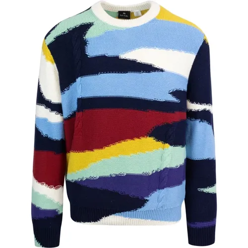 Cotton Sweater with Colourful Pattern , male, Sizes: L - PS By Paul Smith - Modalova
