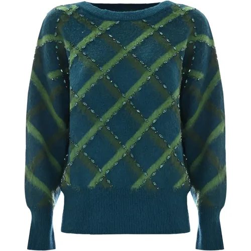 Diamantmuster Pullover mit Strass , Damen, Größe: XS - Kocca - Modalova