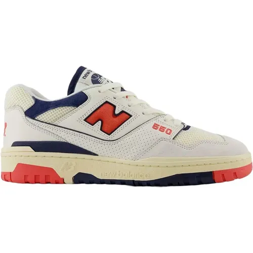 Casual Unisex Sneakers Off White-Navy-Red , Herren, Größe: 46 1/2 EU - New Balance - Modalova