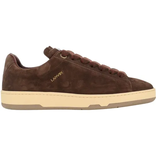 Wildleder Runde-Zehen Sneakers Braun Bordeaux , Herren, Größe: 41 EU - Lanvin - Modalova