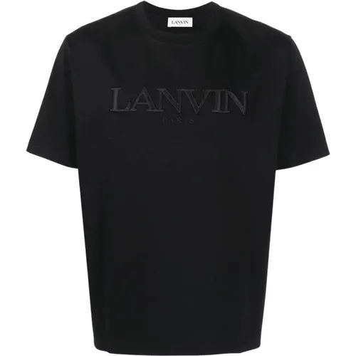 Schwarzes Besticktes Tee-Shirt Paris - Lanvin - Modalova