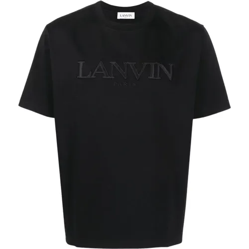 Schwarzes Besticktes Tee-Shirt Paris , Herren, Größe: M - Lanvin - Modalova