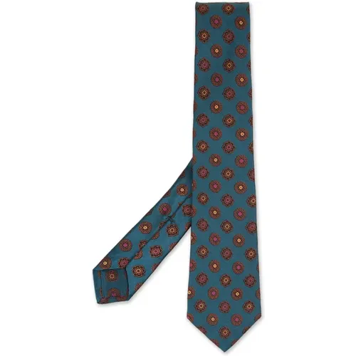 Green Silk Tie Colorful Pattern , male, Sizes: ONE SIZE - Kiton - Modalova