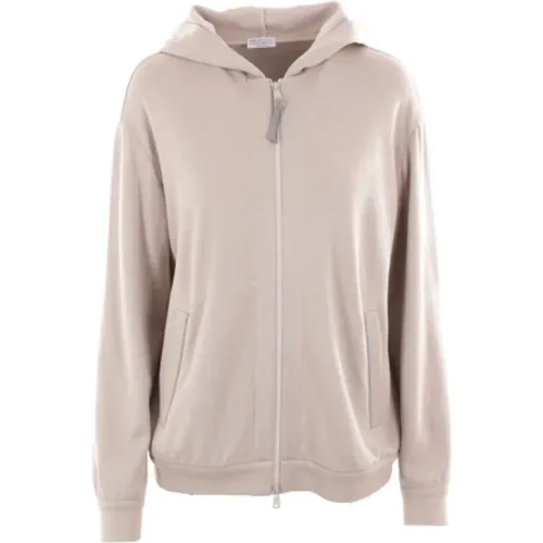 Light Hooded Sweater with Zipper , female, Sizes: M, XL, L - BRUNELLO CUCINELLI - Modalova