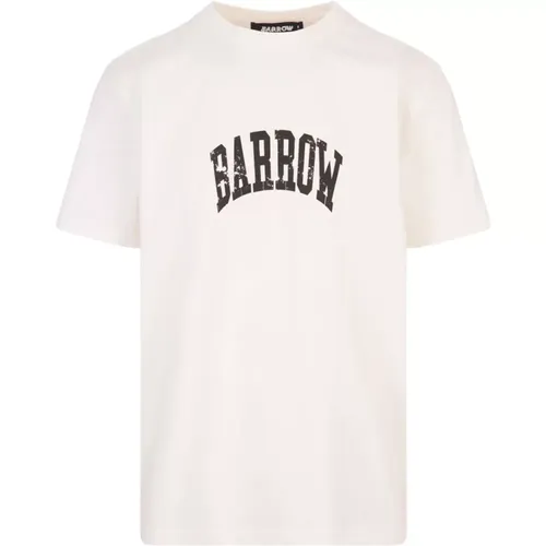 Vintage Oversized T-shirt mit Lettering und Smile-Print , Herren, Größe: XL - BARROW - Modalova