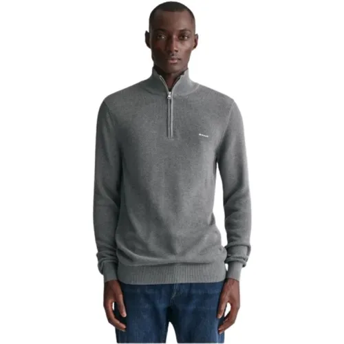Classic Cotton Piqué Half-Zip Sweater , male, Sizes: L, S, 4XL, XL, M - Gant - Modalova