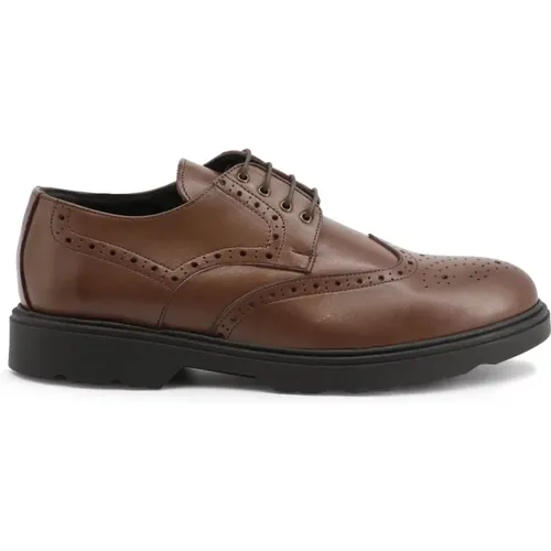 Braune Lederschnürschuhe Herbst/Winter Herren , Herren, Größe: 40 EU - Duca di Morrone - Modalova