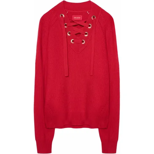 V-Neck Knit Pullover , female, Sizes: S - Zadig & Voltaire - Modalova