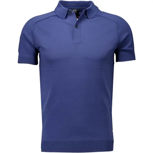 Blaues Polo Shirt - Herren Regular Fit , Herren, Größe: 2XL - Genti - Modalova
