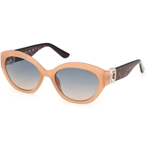 Classic Oval Sunglasses with Rhinestone Logo , female, Sizes: 56 MM - Guess - Modalova