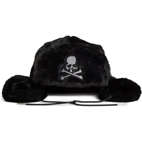 Faux Fur Skull Ear Flap Cap , male, Sizes: L - Mastermind World - Modalova