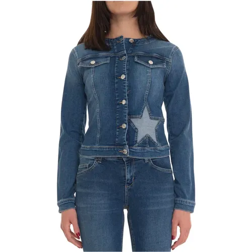 Denim harrington jacket , Damen, Größe: L - Liu Jo - Modalova