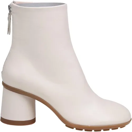 Leather Ankle Boots Chalk Colour , female, Sizes: 3 UK, 4 1/2 UK, 5 UK, 4 UK, 6 UK, 7 UK - AGL - Modalova