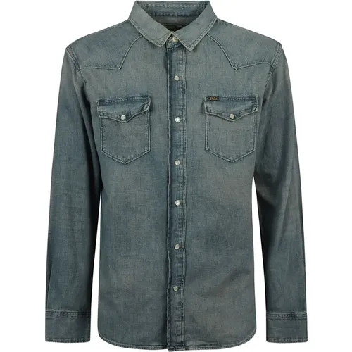 Denim Western Shirt , male, Sizes: XL - Ralph Lauren - Modalova