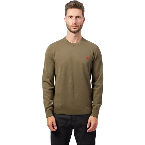 Grüner Pullover Straight Fit Bio-Baumwolle - Hugo Boss - Modalova