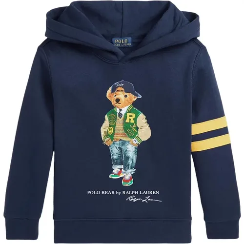 Blauer Gestreifter Pullover mit Kapuze - Ralph Lauren - Modalova