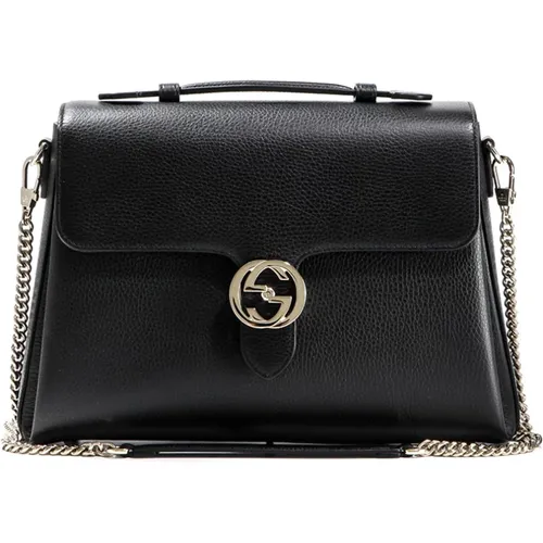 Schwarze Handtasche für Frauen Logo Leder Dollar Calf - Gucci - Modalova
