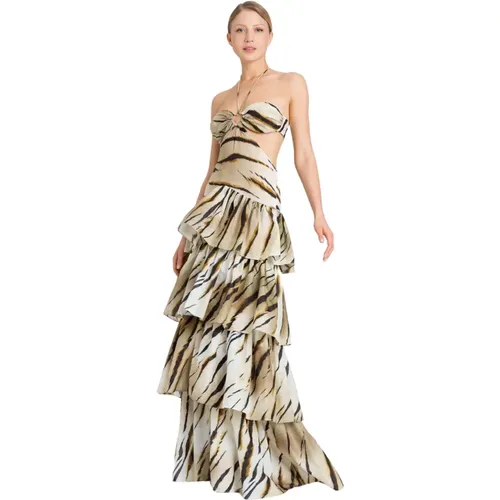 Animal Print Cut Out Maxi Dress , female, Sizes: L, M, S - Twinset - Modalova