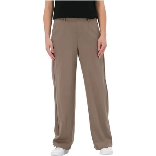 Weite Hose Taupe Farbe , Damen, Größe: 2XL - Object - Modalova