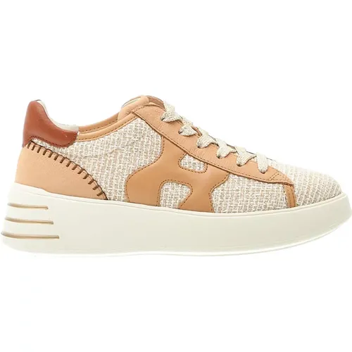 Beige Sneakers Boucliner Leather Details , female, Sizes: 7 UK, 2 UK, 3 1/2 UK, 3 UK, 6 UK, 2 1/2 UK, 5 1/2 UK, 4 1/2 UK, 5 UK - Hogan - Modalova