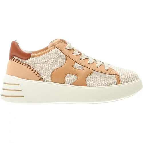 Beige Sneakers Boucliner Leather Details , female, Sizes: 7 UK, 3 UK, 6 UK, 2 1/2 UK, 5 1/2 UK, 4 1/2 UK, 5 UK, 8 UK, 4 UK - Hogan - Modalova