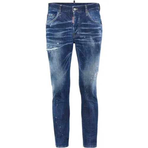 Zerrissene Denim Jeans mit Farbspritzern , Herren, Größe: M - Dsquared2 - Modalova