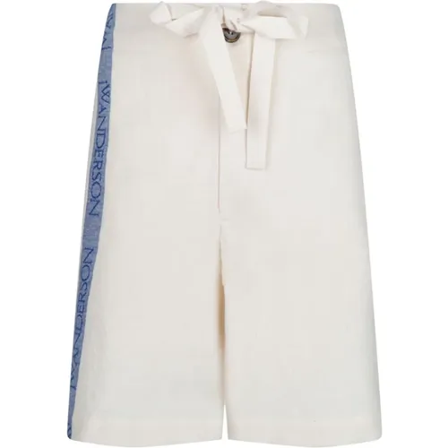 Cremefarbene Bermuda-Shorts mit Kordelzug , Damen, Größe: XS - JW Anderson - Modalova