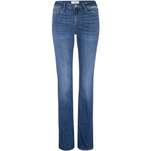 Dunkelblaue Bootcut Jeans , Damen, Größe: W25 - Frame - Modalova