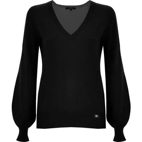 Weicher Strick V-Ausschnitt Pullover mit Bischofsärmeln , Damen, Größe: 2XL - Kocca - Modalova