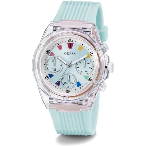 Chronograph Athena Silicone Watch , female, Sizes: ONE SIZE - Guess - Modalova