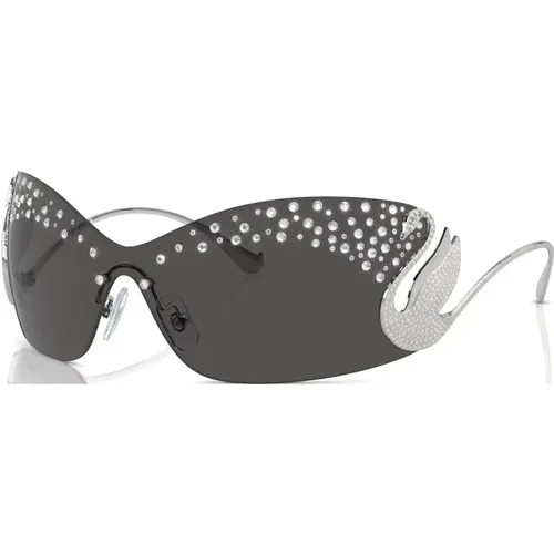 Silberne Sonnenbrille für den täglichen Gebrauch , Damen, Größe: 34 MM - Swarovski - Modalova