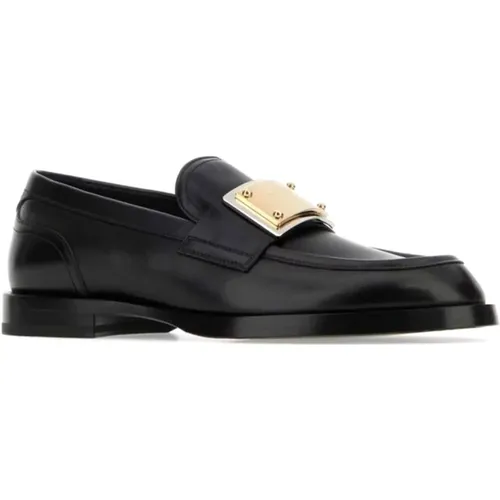 Classic Leather Loafer Shoes , male, Sizes: 7 UK, 7 1/2 UK - Dolce & Gabbana - Modalova