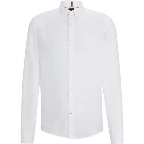 Linen Shirt Liam , male, Sizes: L, M - Hugo Boss - Modalova