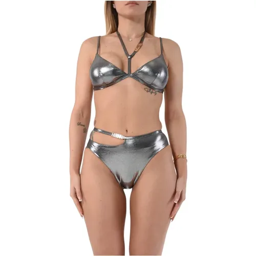Shiny Multicolor Triangle Bikini , female, Sizes: L, M, XL - Moschino - Modalova