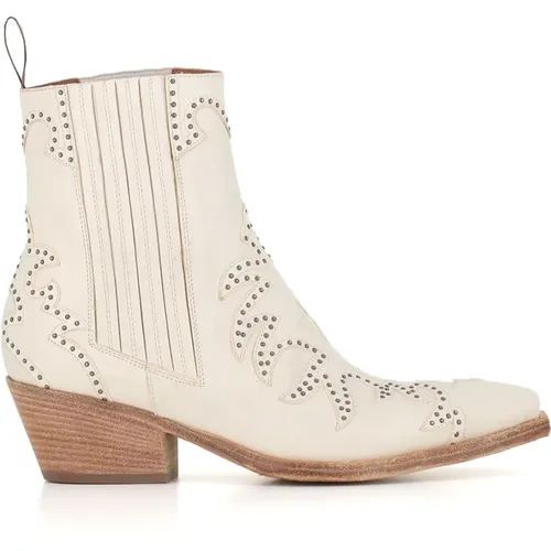 Texano Leather Boots with Decorative Studs , female, Sizes: 4 1/2 UK, 6 UK - Sartore - Modalova