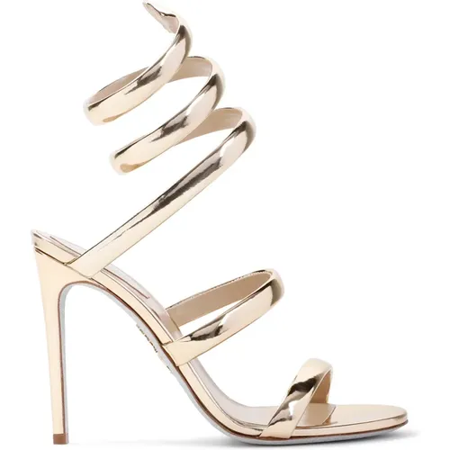 Metallic Sandals for Women, Elegant Style , female, Sizes: 4 1/2 UK - René Caovilla - Modalova