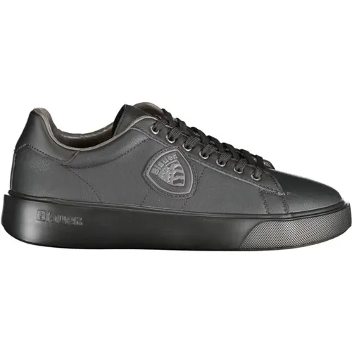 Schwarzer Polyester Sneaker , Herren, Größe: 40 EU - Blauer - Modalova