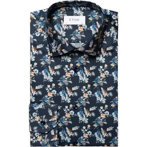 Floral Print Twill Shirt , male, Sizes: 4XL, XL, L, M - Eton - Modalova