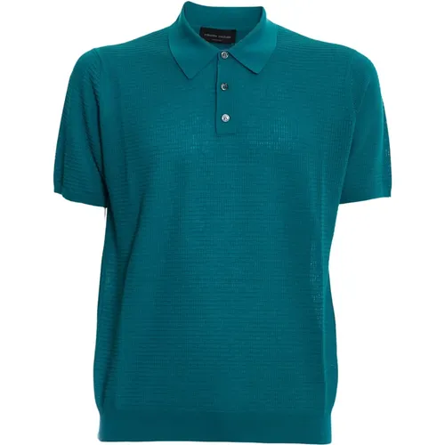 Men Clothing T-Shirts Polo Shirt Turquoise Ss23 , male, Sizes: XL, 2XL, L, S - Roberto Collina - Modalova