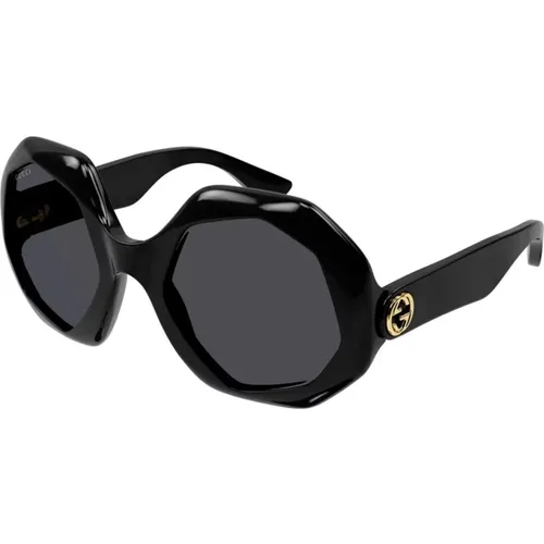 Unique Sunglasses with Iconic Web Motif , female, Sizes: 57 MM - Gucci - Modalova