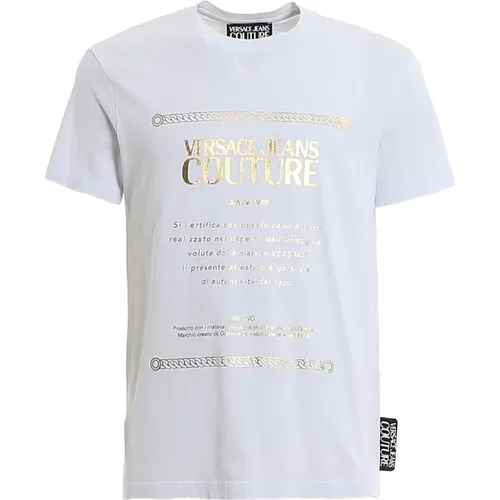 Herren Weißes Logo T-Shirt , Herren, Größe: XL - Versace Jeans Couture - Modalova