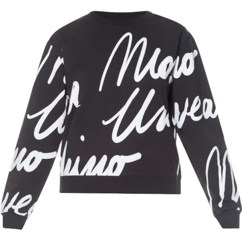 Logo All Over Sweatshirt , female, Sizes: XS, S - Moschino - Modalova