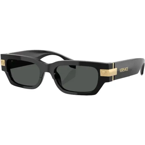 Rechteckige Sonnenbrille Dunkelgrau - Versace - Modalova