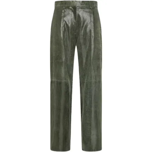 Cargo Wildlederhose Echsenmuster - Forte Forte - Modalova