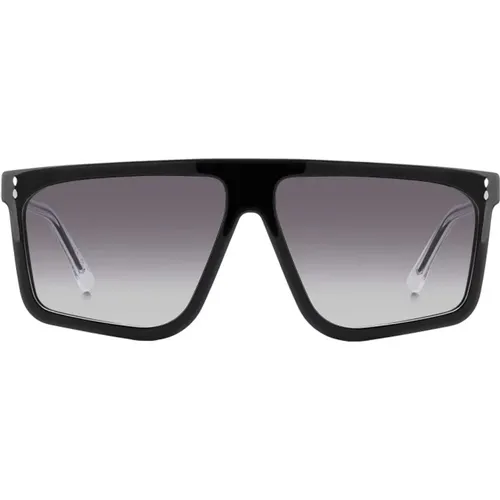 Quadratische Schwarze Sonnenbrille mit Grauen Gläsern , Damen, Größe: 61 MM - Isabel marant - Modalova