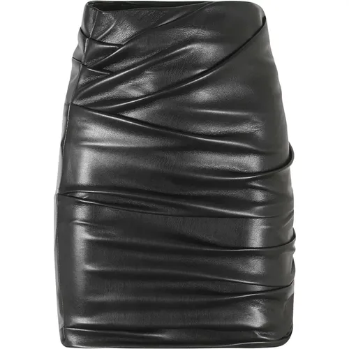 Draped Faux-Leather Miniskirt , female, Sizes: S, 2XS, XS - Philosophy di Lorenzo Serafini - Modalova