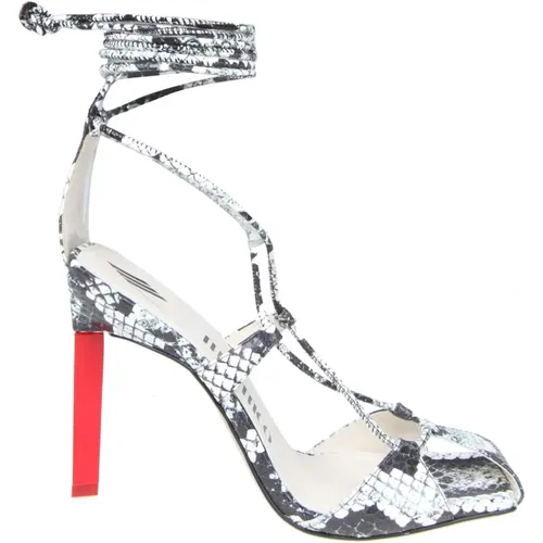 Python Print High Heel Sandals , female, Sizes: 4 UK, 3 1/2 UK - The Attico - Modalova