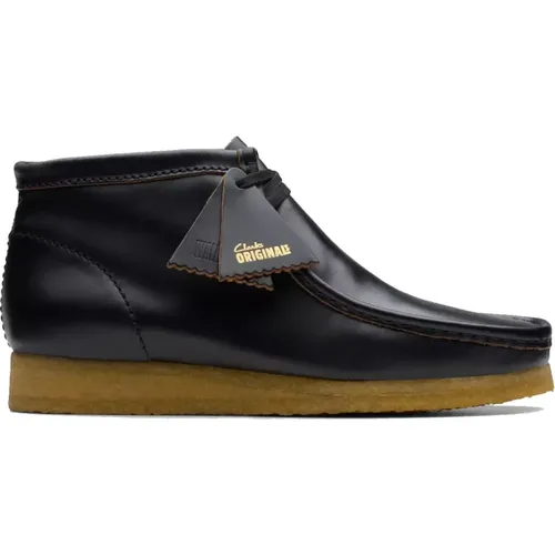 Schwarzer Leder Wallabee Stiefel , Herren, Größe: 43 EU - Clarks - Modalova